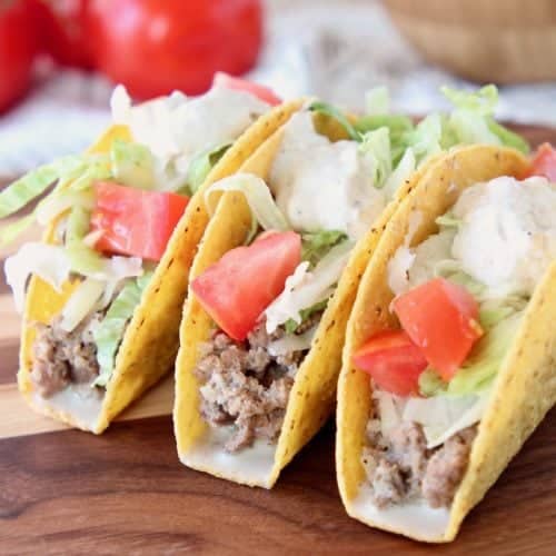 Ground Beef Tacos with French Onion Dip