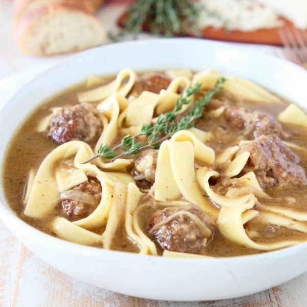 French Onion Meatball Soup Slow Cooker Recipe