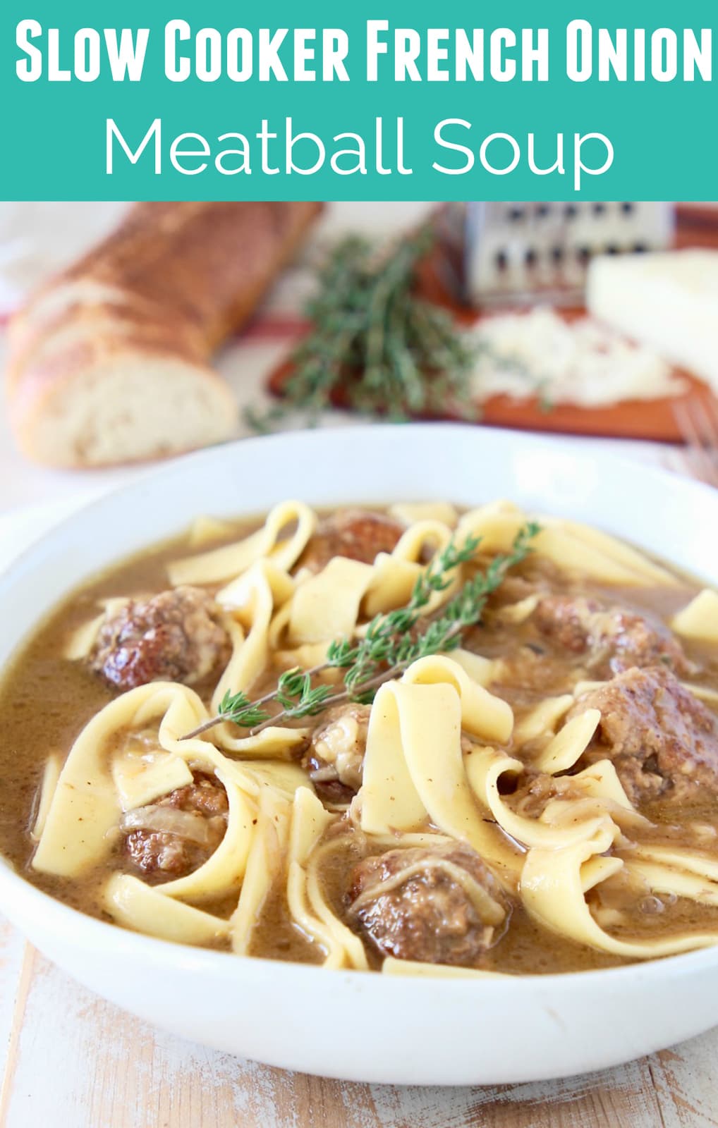 French Onion Meatball Soup - Slow Cooker Recipe | WhitneyBond.com