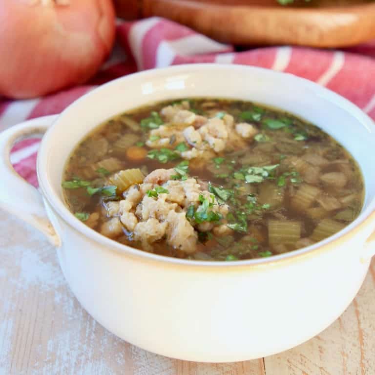 Instant Pot Turkey Soup with Stuffing Dumplings