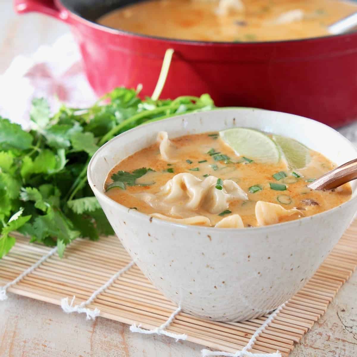 Thai Coconut Soup with Potstickers - WhitneyBond.com