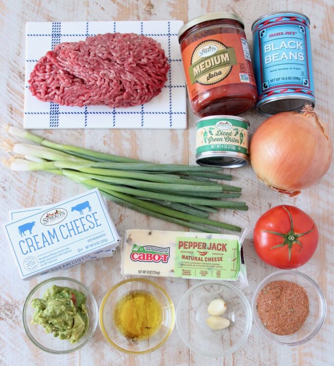 ingredients for baked taco dip