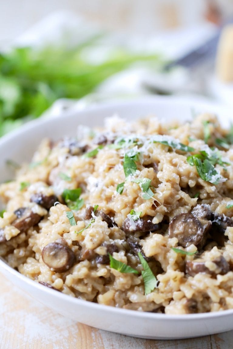 Instant Pot Risotto Recipe with Mushrooms - WhitneyBond.com