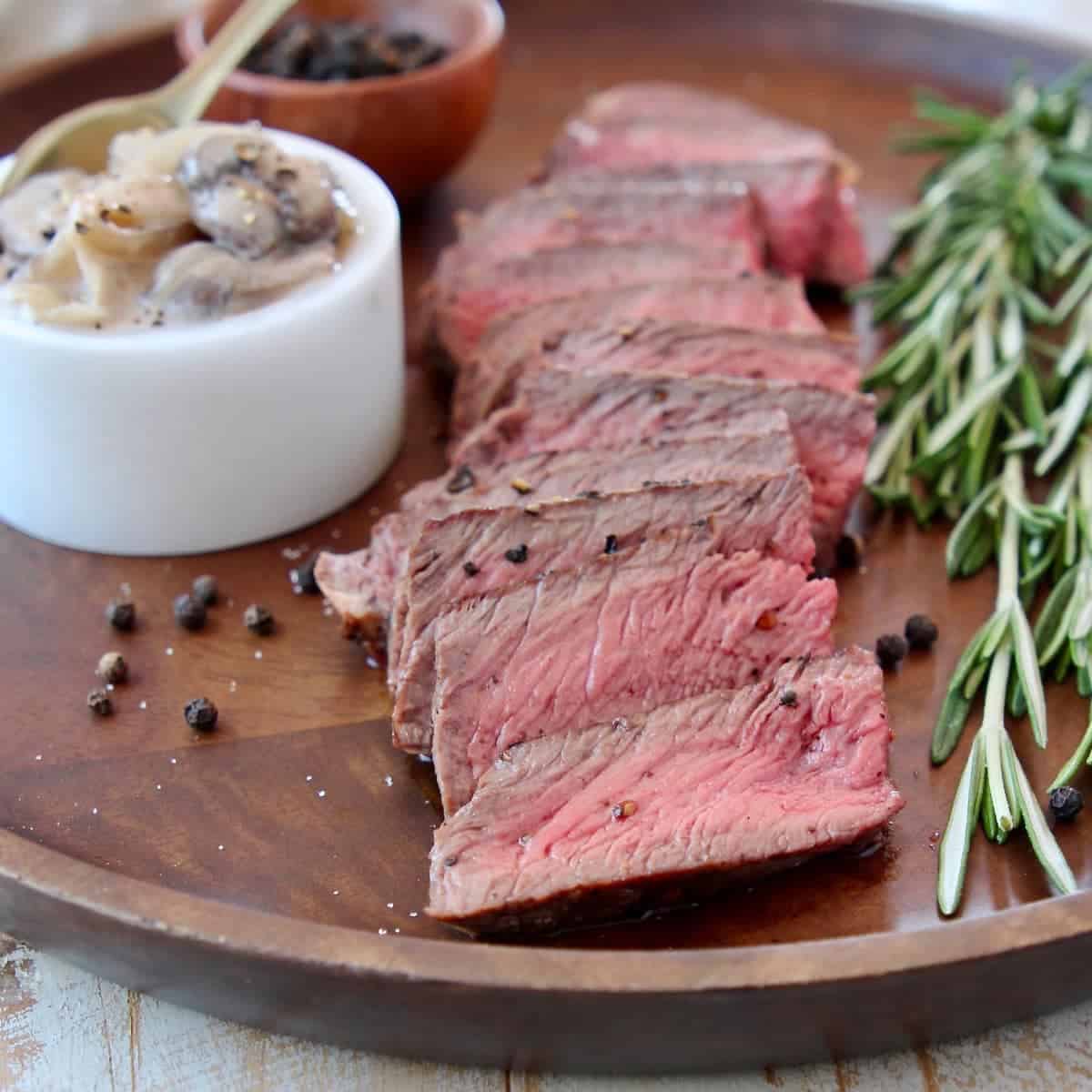 Wagyu Steak with Creamy French Onion Mushrooms - WhitneyBond.com