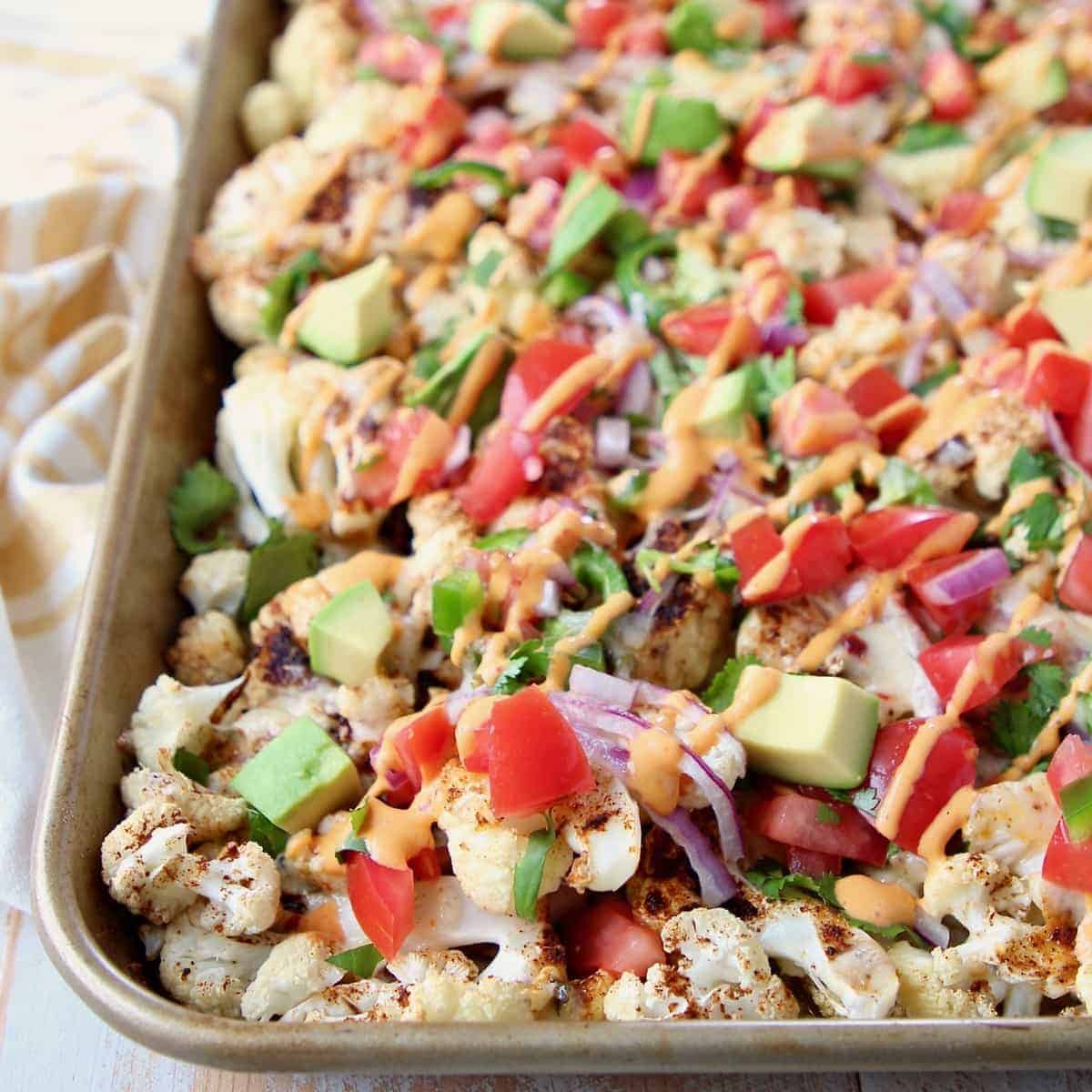 Easy Healthy Vegetarian Cauliflower Nachos Recipe Whitneybond Com