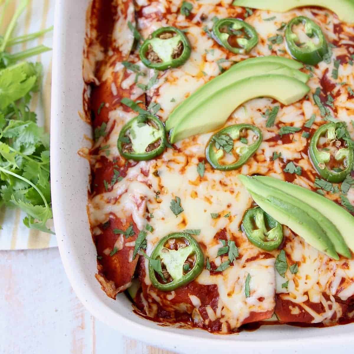 Low Carb Enchiladas with Zucchini & Ground Beef - WhitneyBond.com