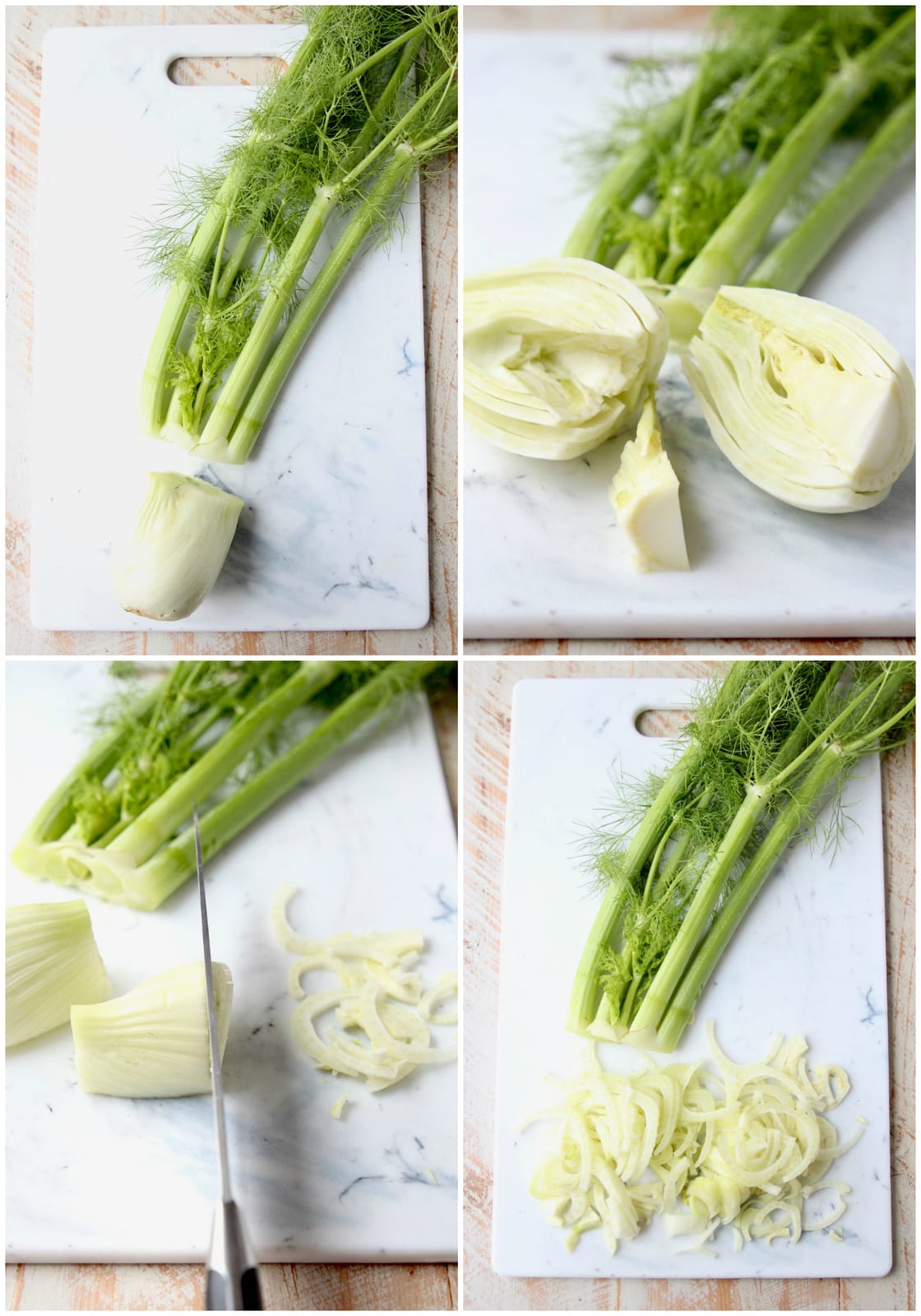How to chop fennel instructional images