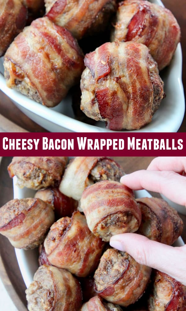 Cheesy Bacon Wrapped Meatballs