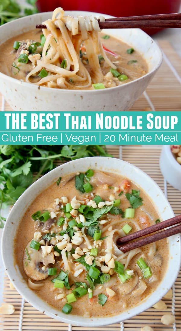 One Pot Thai Noodle Soup with Peanut Sauce - WhitneyBond.com