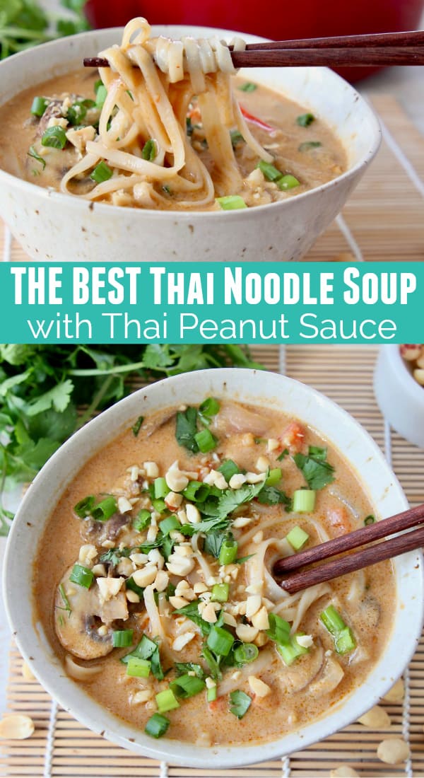One Pot Thai Noodle Soup with Peanut Sauce - WhitneyBond.com
