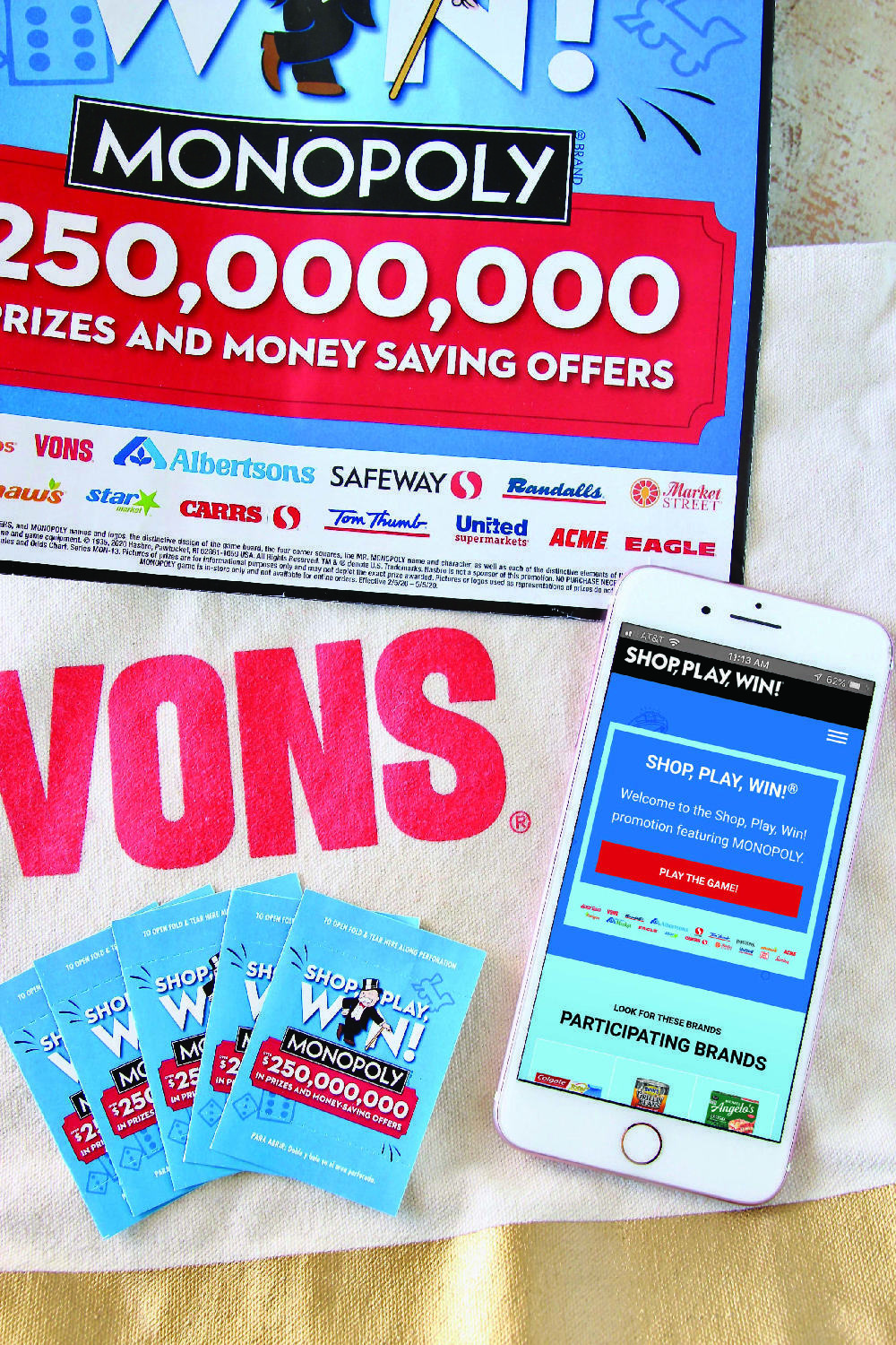 Vons Shop Play Win Monopoly Game