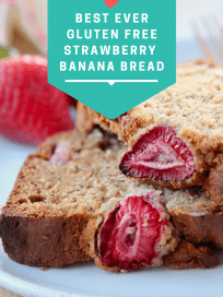 Slices of strawberry banana bread stacked up