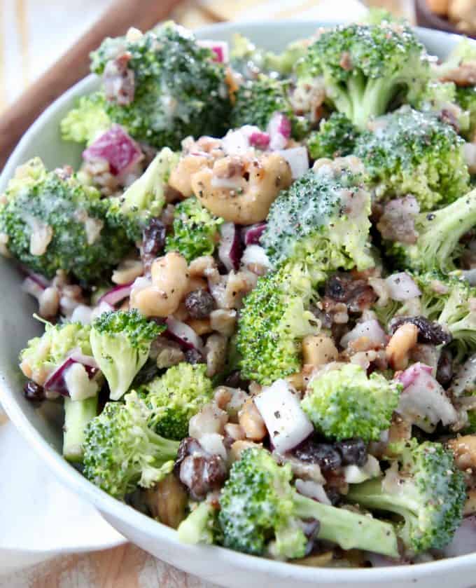 Broccoli salad in bowl