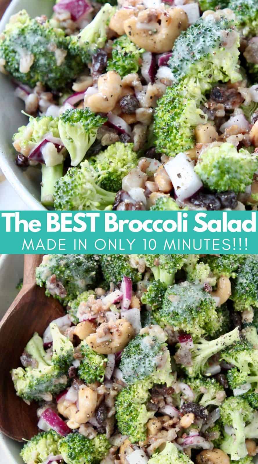 10 Minute Easy Broccoli Salad Recipe - WhitneyBond.com
