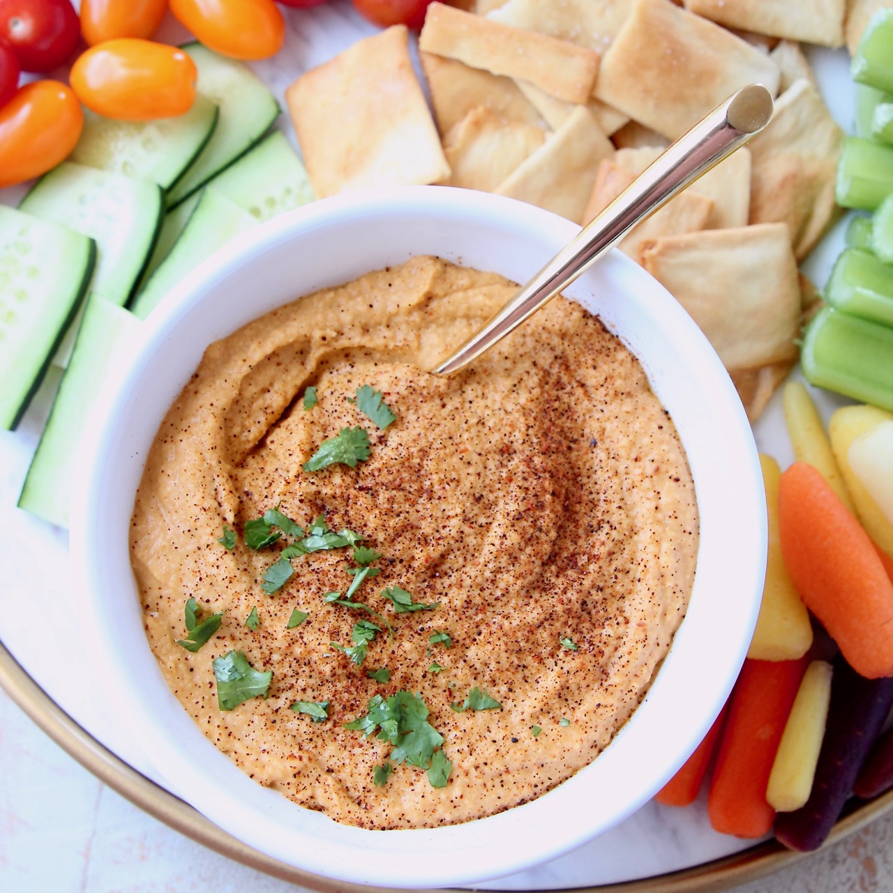 Sriracha Hummus - Quick &amp; Easy Recipe | WhitneyBond.com