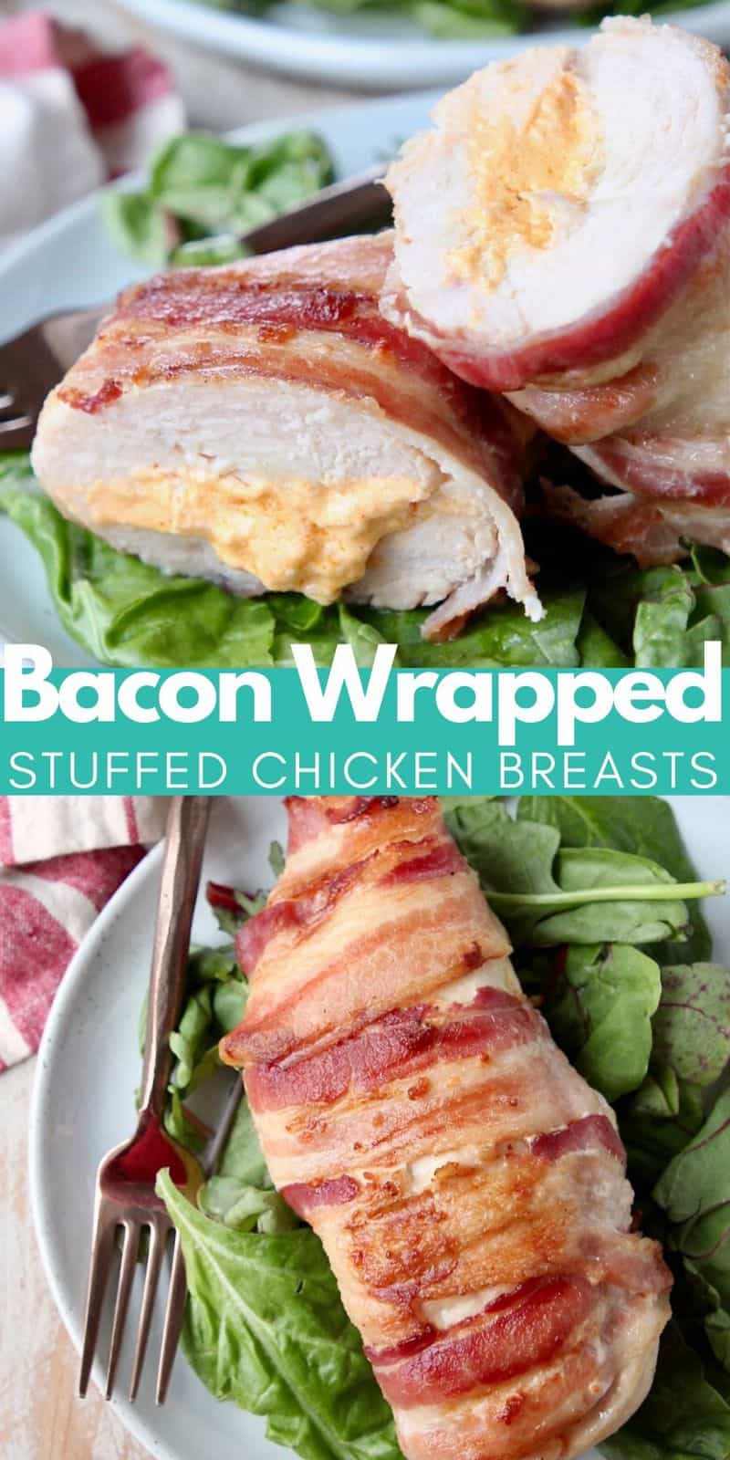 Bacon Wrapped Stuffed Chicken Breast Recipe - WhitneyBond.com