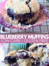 Blueberry muffins on wire rack