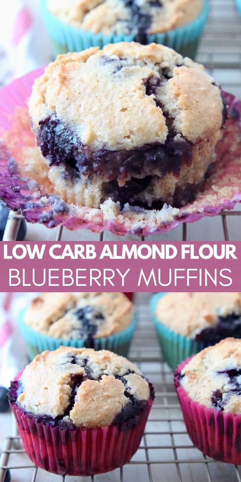 Low Carb Almond Flour Blueberry Muffins