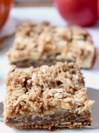 oatmeal bar on silver pie server