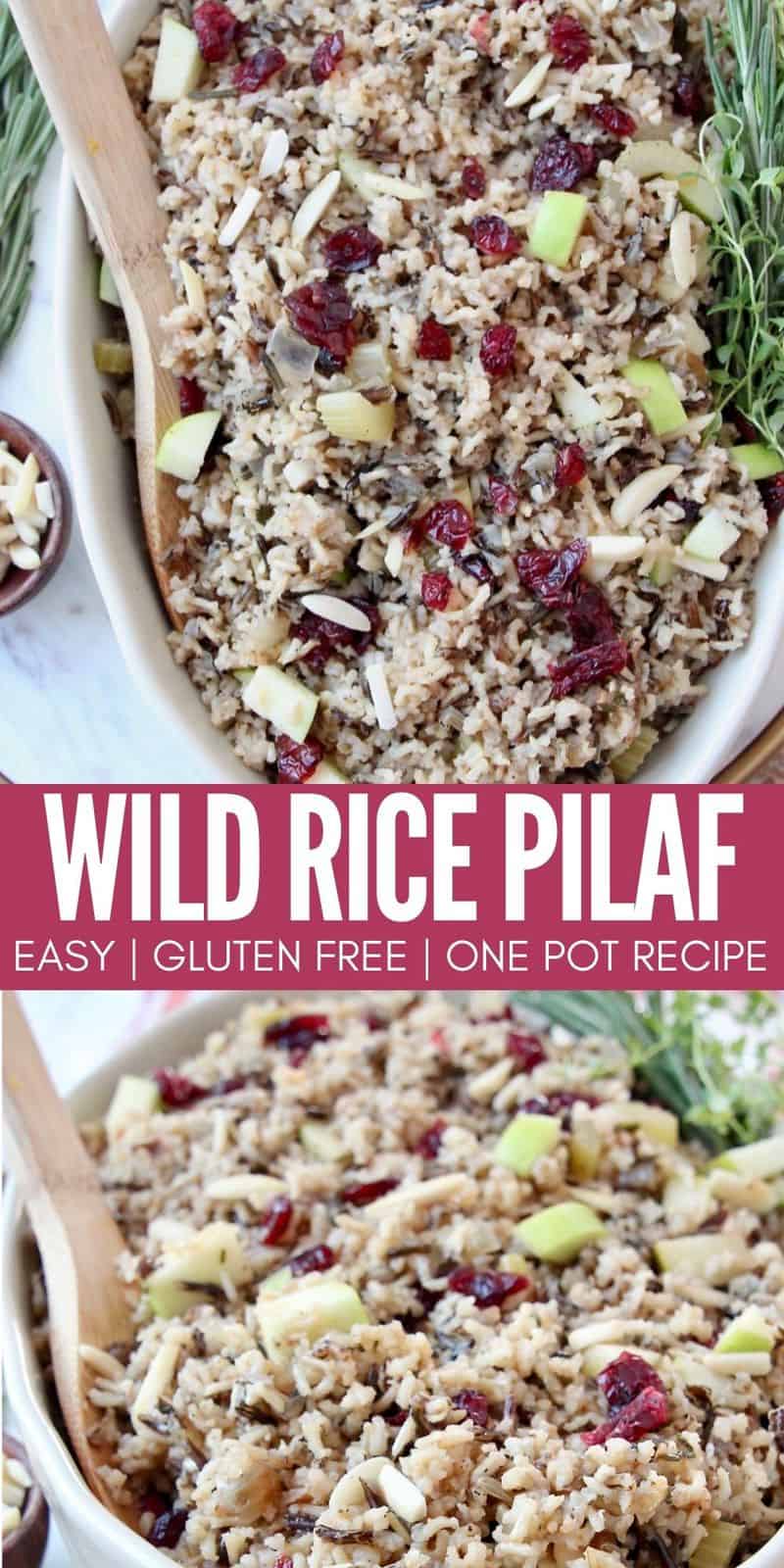 One Pot Wild Rice Pilaf with Apples & Cranberries