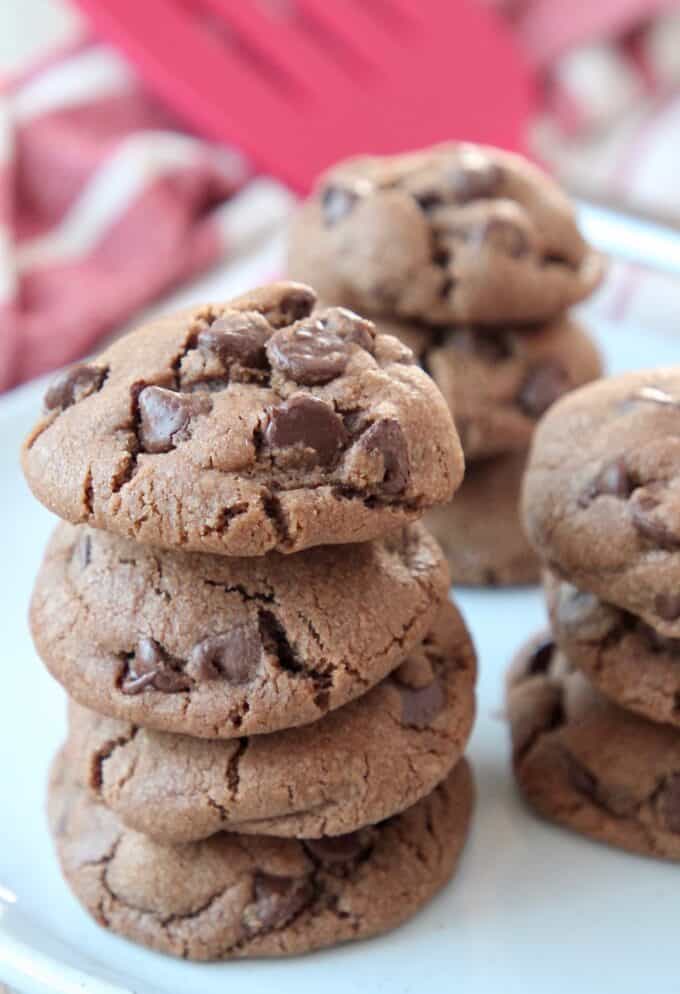 cookies stacked up on plate