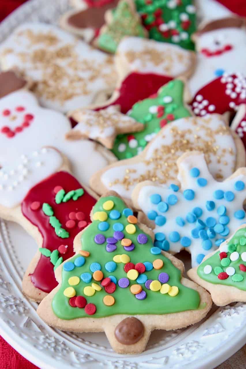 decorated sugar cookies on plate