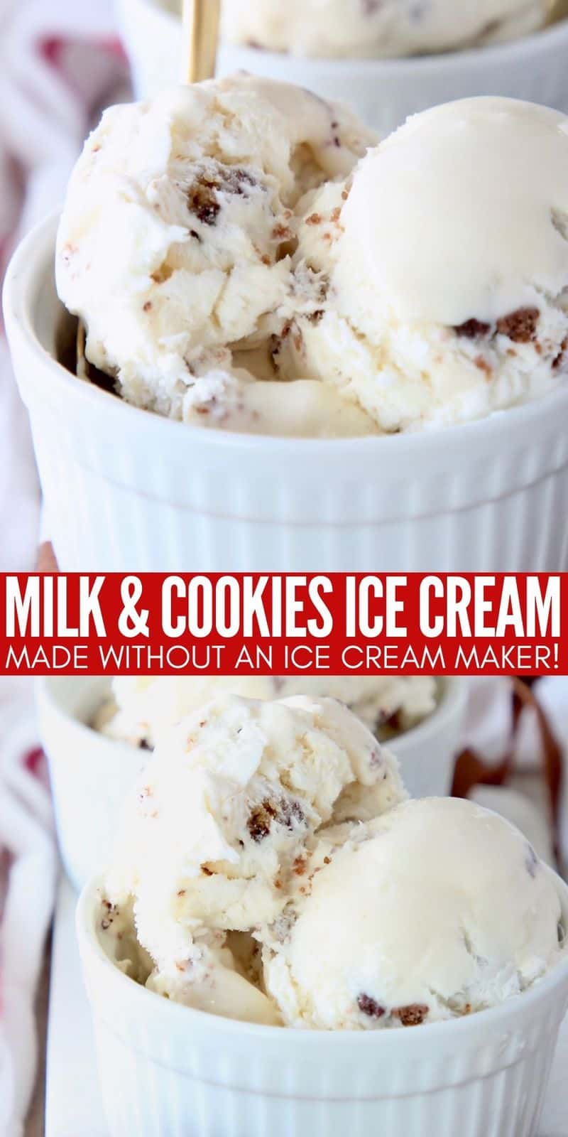No Churn Milk and Cookies Ice Cream - WhitneyBond.com
