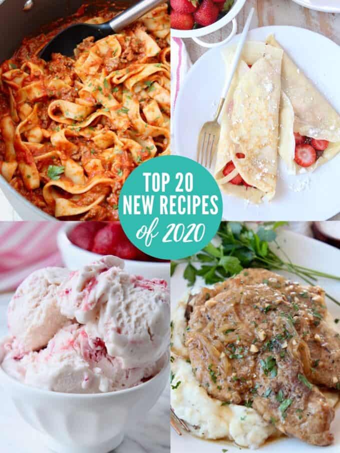 collage of images showing popular recipes in 2020