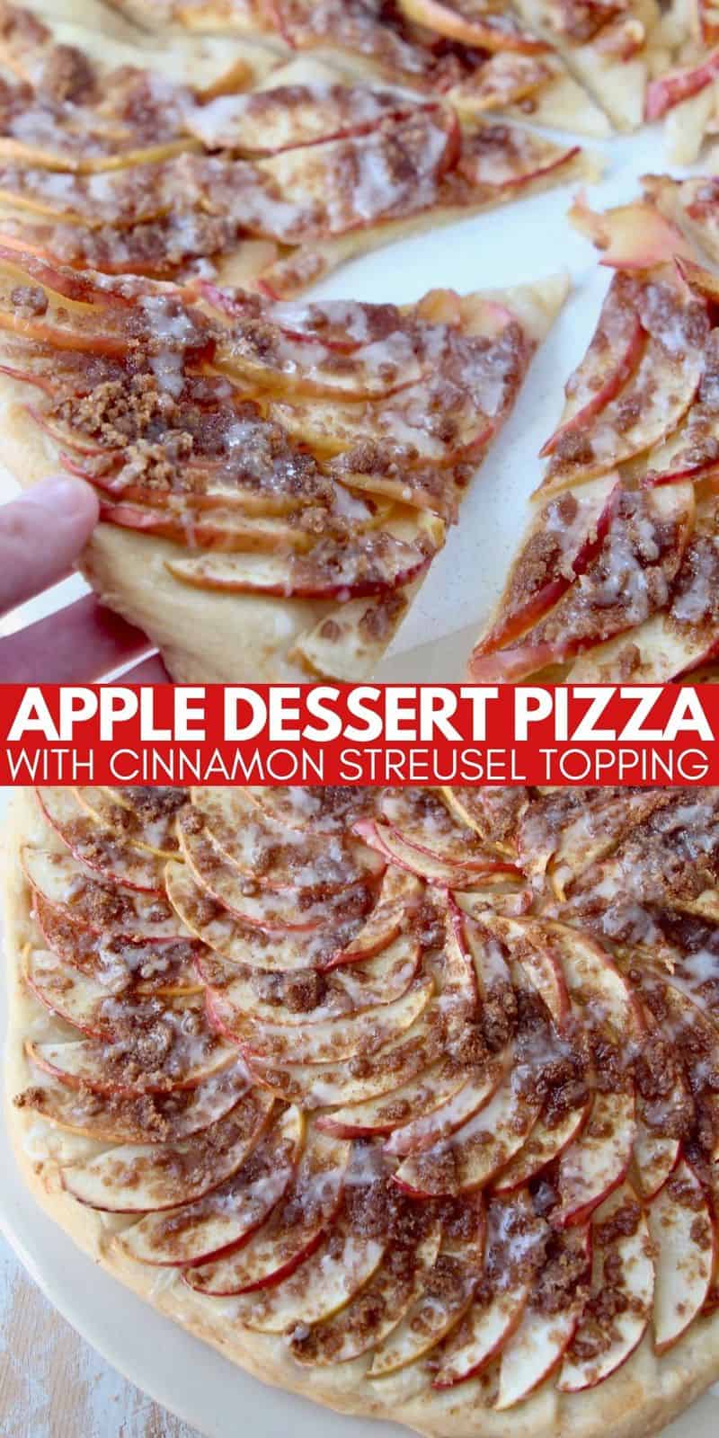 Apple Dessert Pizza with Cinnamon Streusel Topping