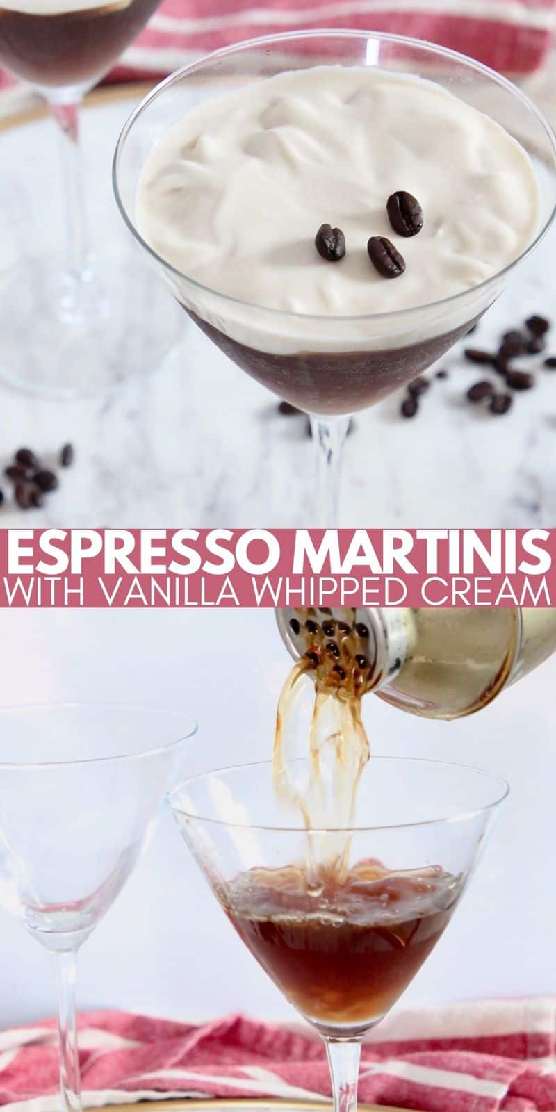 Espresso Martini with Vanilla Whipped Cream