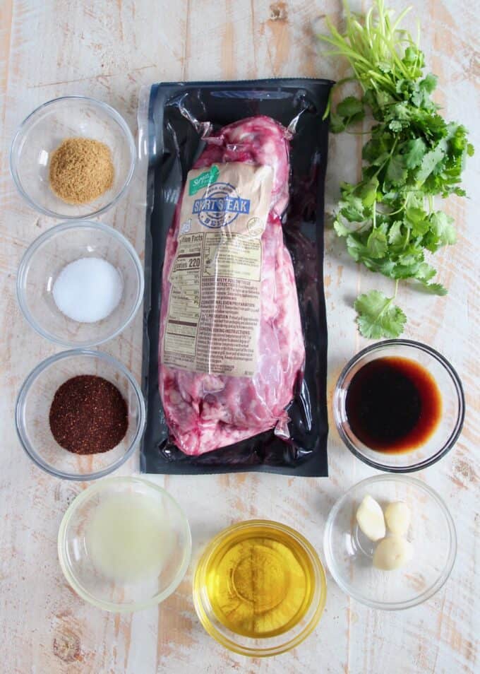 Ingredients for Chipotle Lime Carne Asada