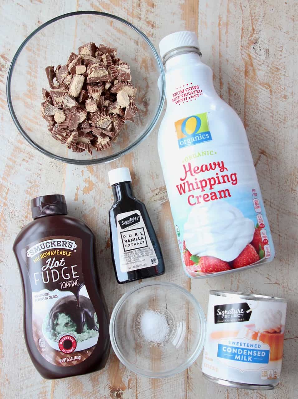 ingredients for homemade moose tracks ice cream