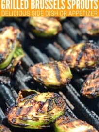 cut brussels sprouts on grill