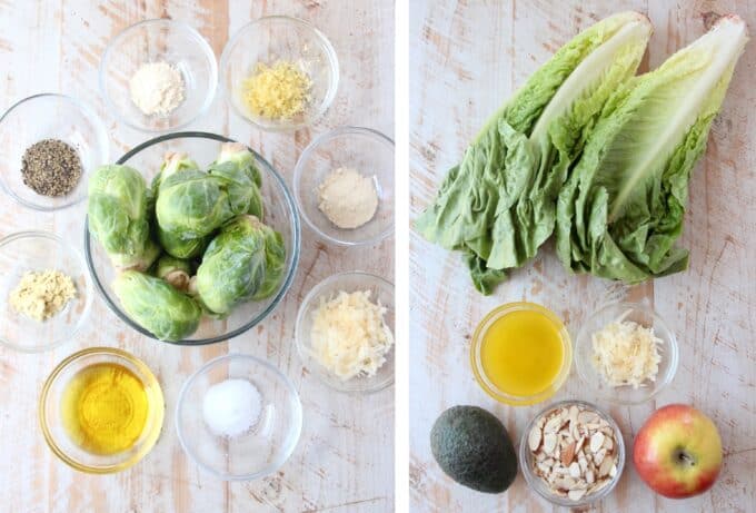 ingredients for grilled brussels sprout salad