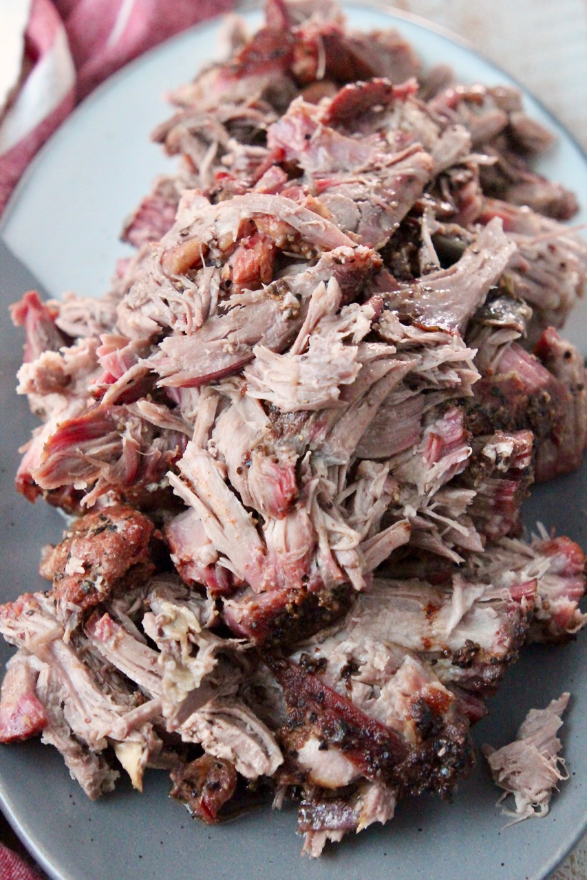 smoked pulled pork on plate