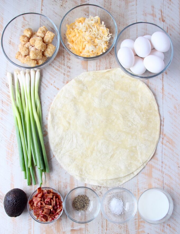 ingredients for breakfast burritos