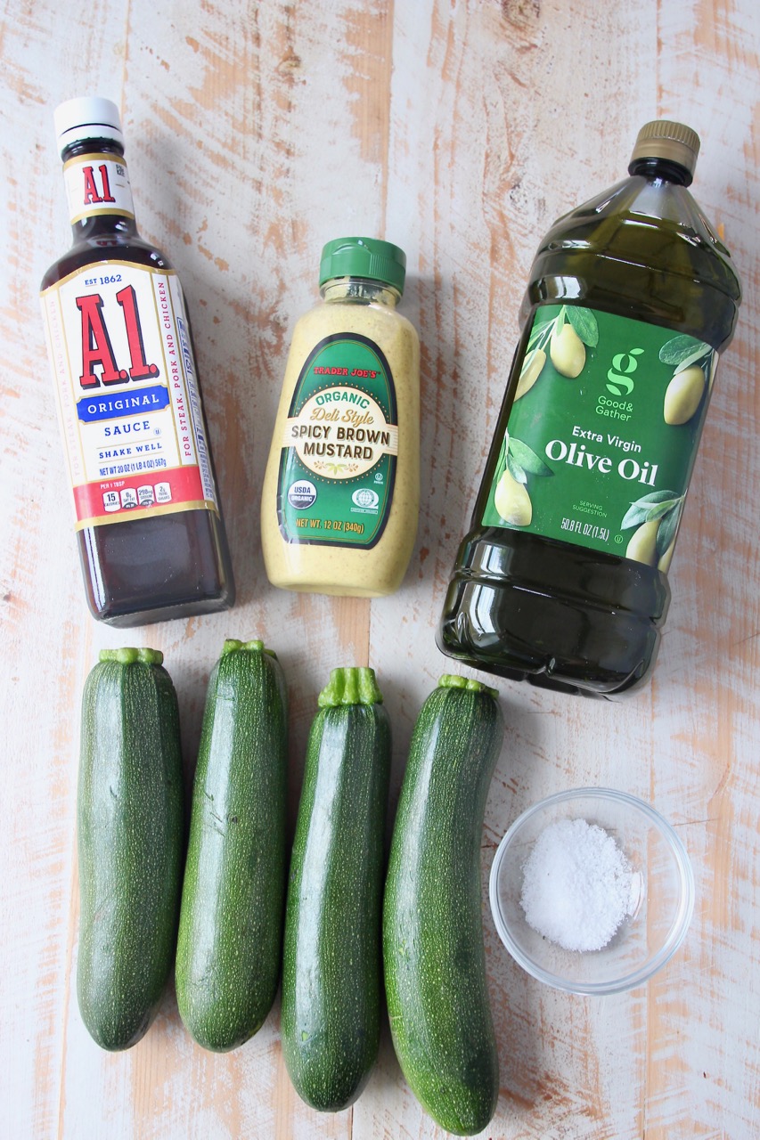 ingredients for marinated grilled zucchini