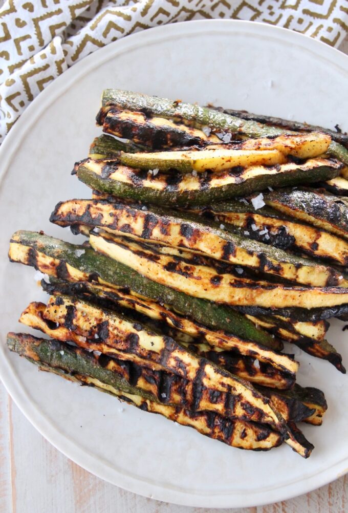 grilled slices of zucchini on plate