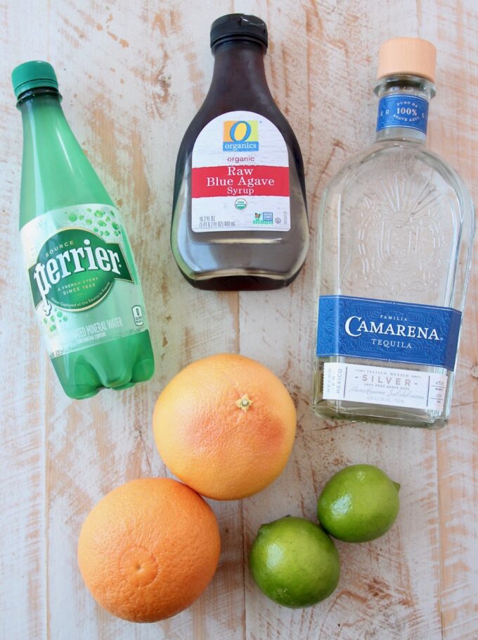 ingredients for paloma cocktail