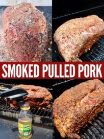 collage of images showing how to make smoked pulled pork