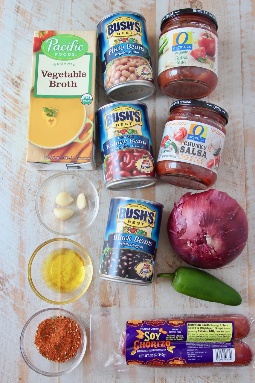 ingredients for vegan chili