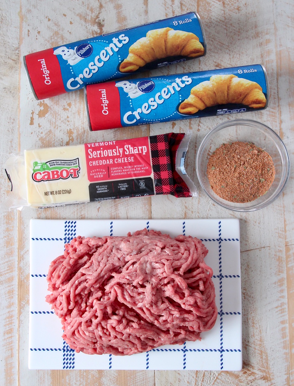 ingredients for taco crescent rolls