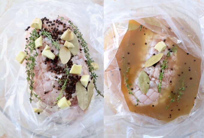 turkey breast in bag with white wine brine