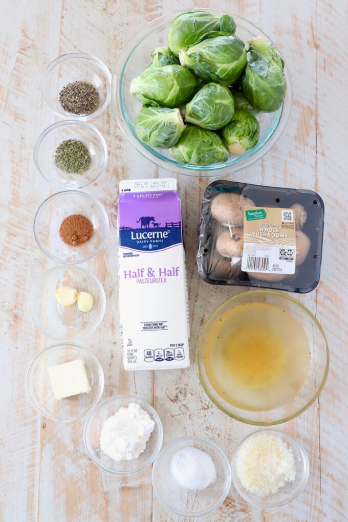 ingredients for brussel sprout casserole