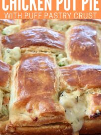 baked chicken pot pie with puff pastry crust