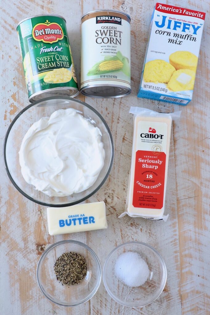 ingredients for corn casserole