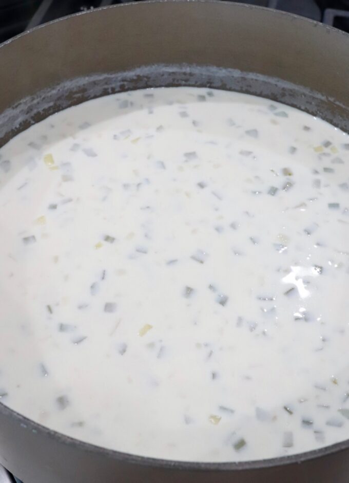 creamy potato soup in a large pot