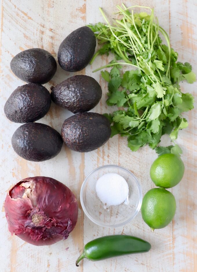 ingredients for guacamole recipe
