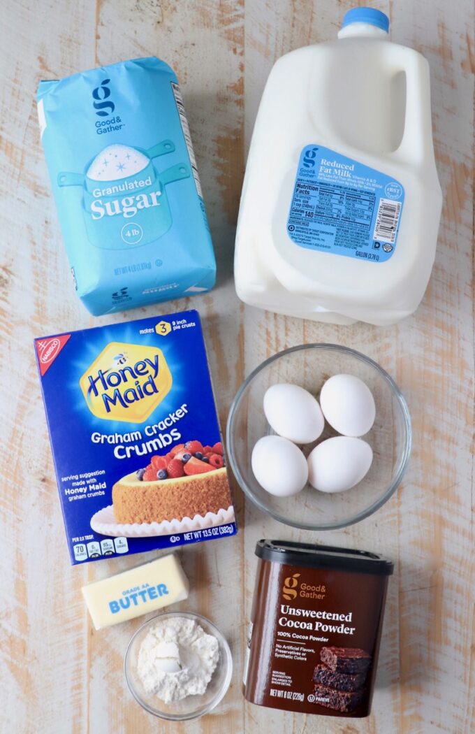 ingredients for chocolate pie