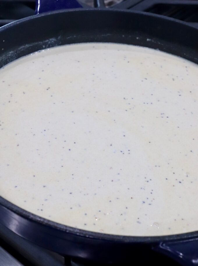 creamy sauce in skillet on stove